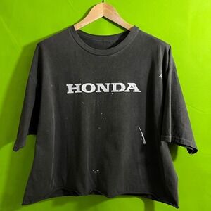 XL Honda Racing Team 98 Graphic T Shirt Cropped Oversized Charcoal